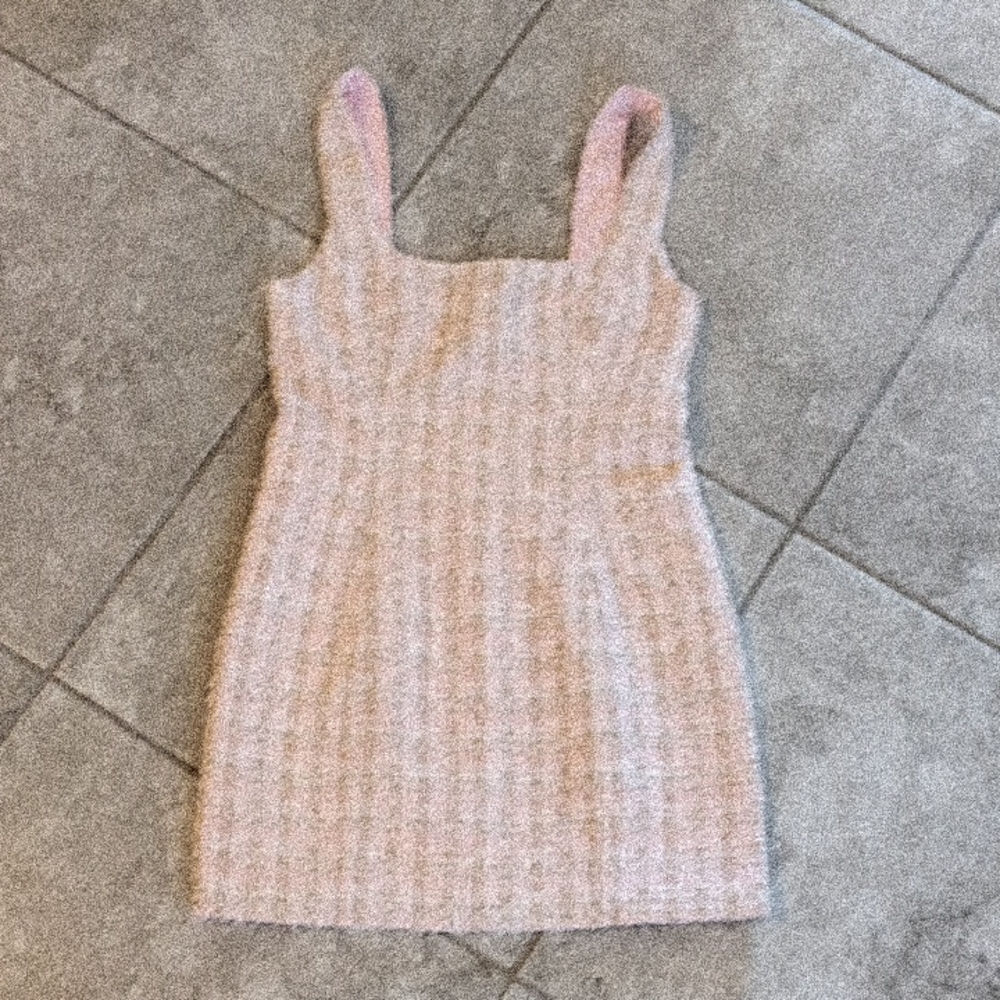 Pink Tweed Sleeveless Dress